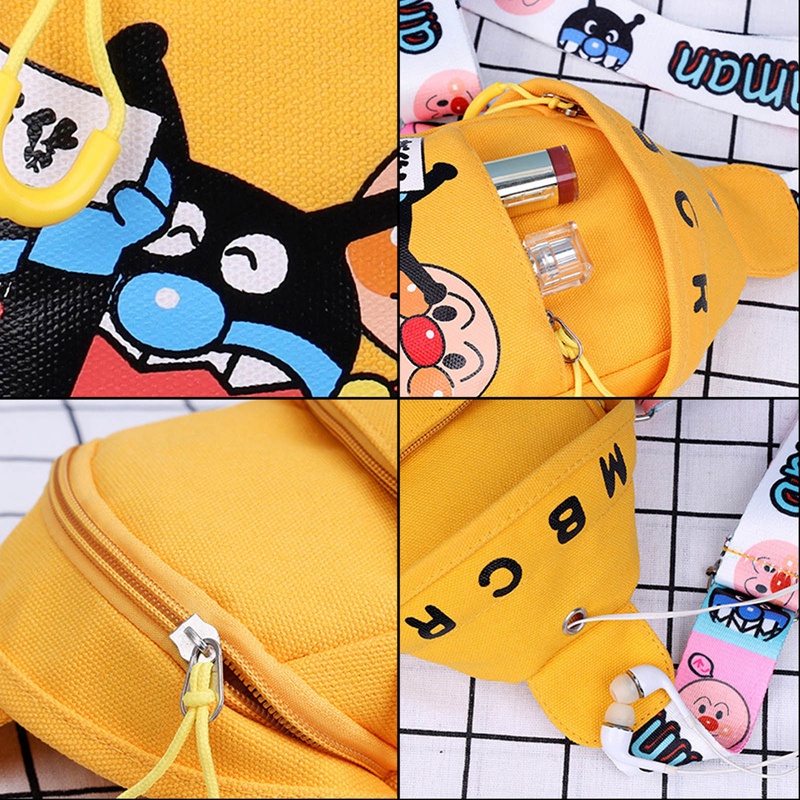 Túi Đeo Vai Vải Canvas Họa Tiết Hoạt Hình Cậu Bé Bút Chì Kiểu Nhật Bản Dễ Thương Cho Bé Trai&amp; Balo In Hình Anime Thời Trang Cho Bé Gái 8-11 Tuổi