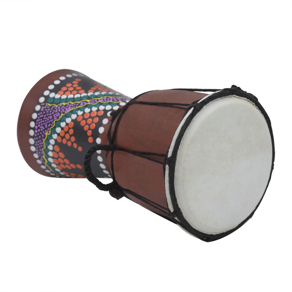 Trống Djembe Bongo Bằng Gỗ 4 Inch Họa Tiết Nhiều Màu Sắc