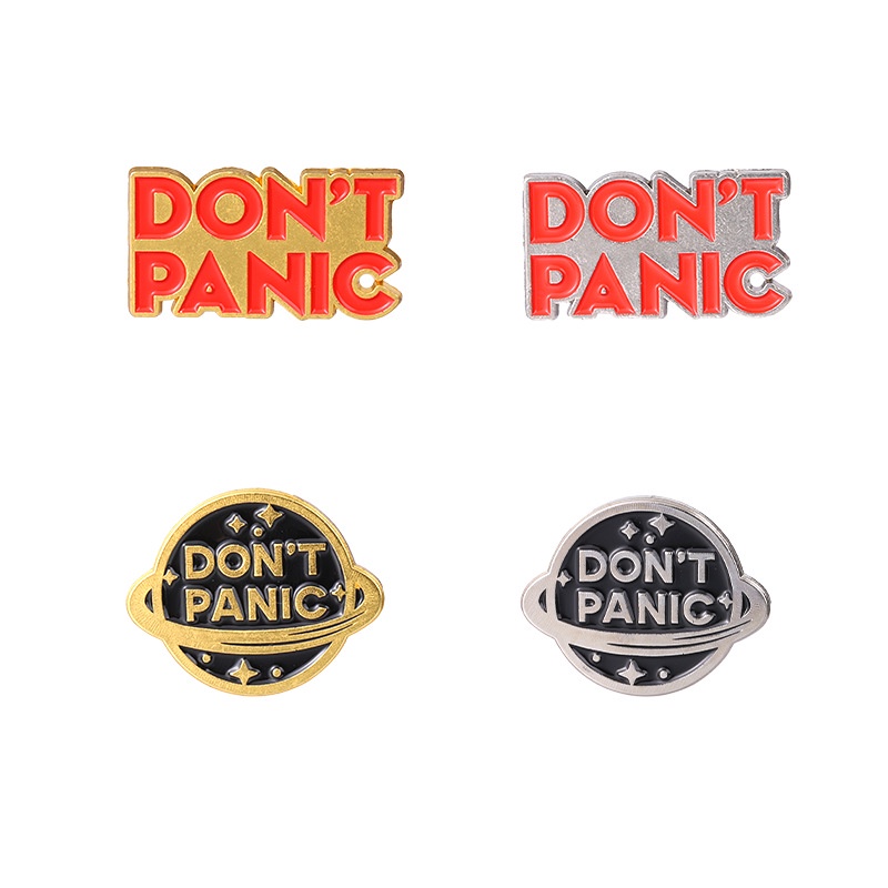 Ghim cài áo QIHE JEWELRY hình chữ Don't Panic thời trang
