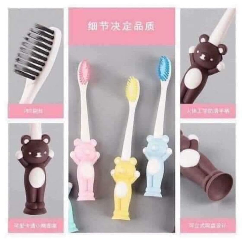 Bàn chải đánh răng cho bé  hình chú gấu,thỏ cho bé yêu sét 4 cái