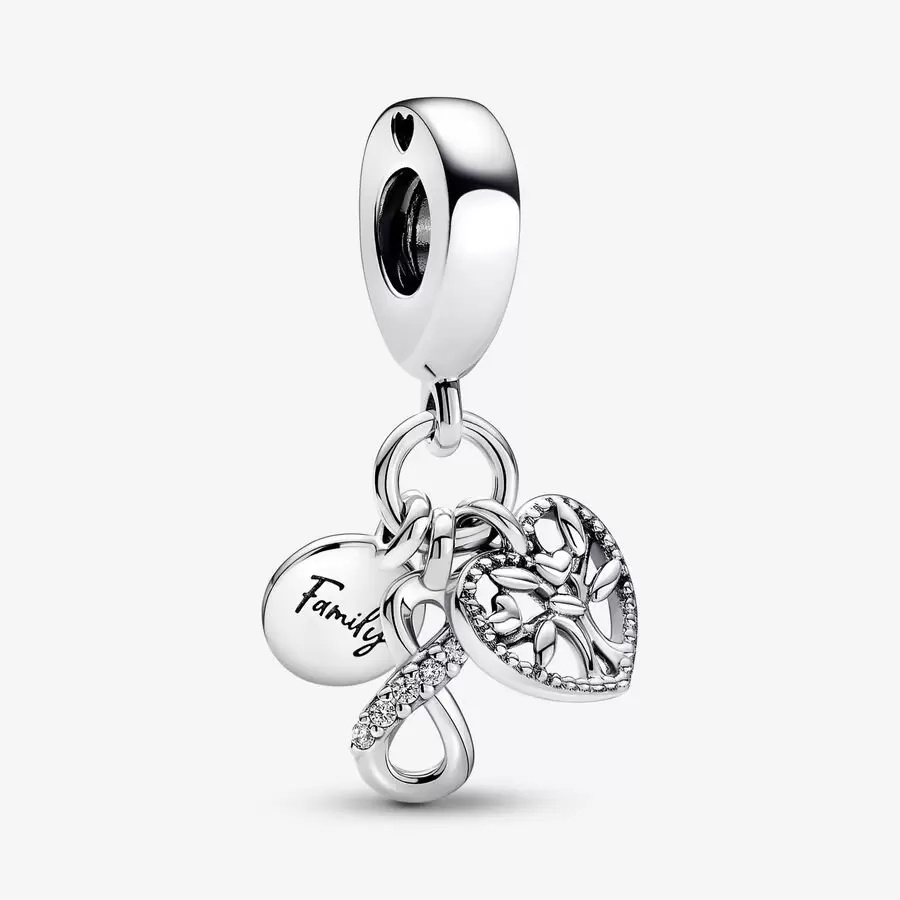 Vòng Tay Mạ Bạc 925 Mặt Hình Gia Đình Vô Cực Thời Trang