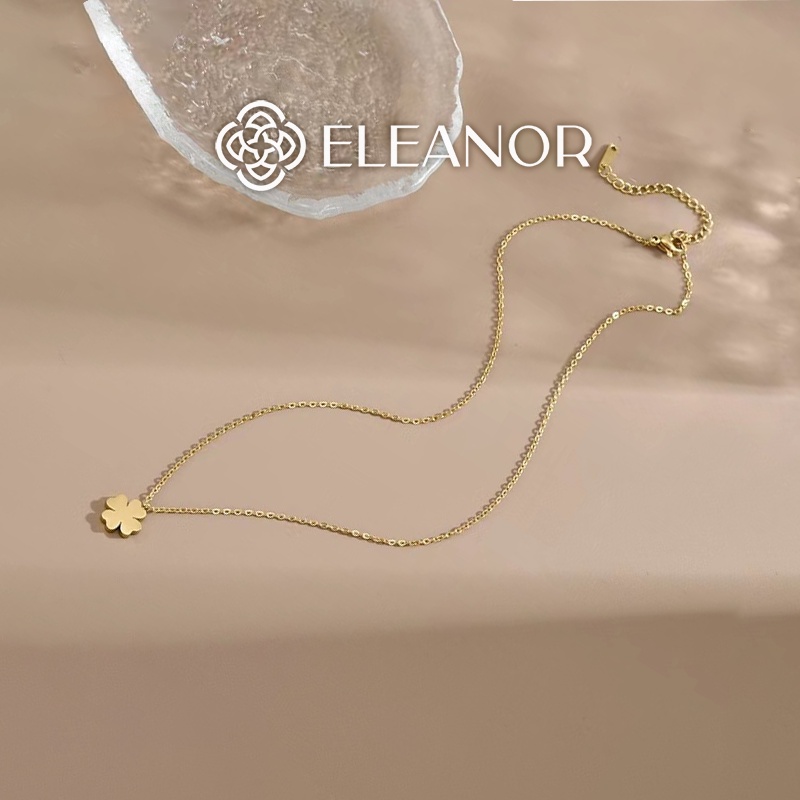 Dây chuyền nữ titan Eleanor Accessories basic mặt hình cỏ bốn lá phụ kiện trang sức 4831