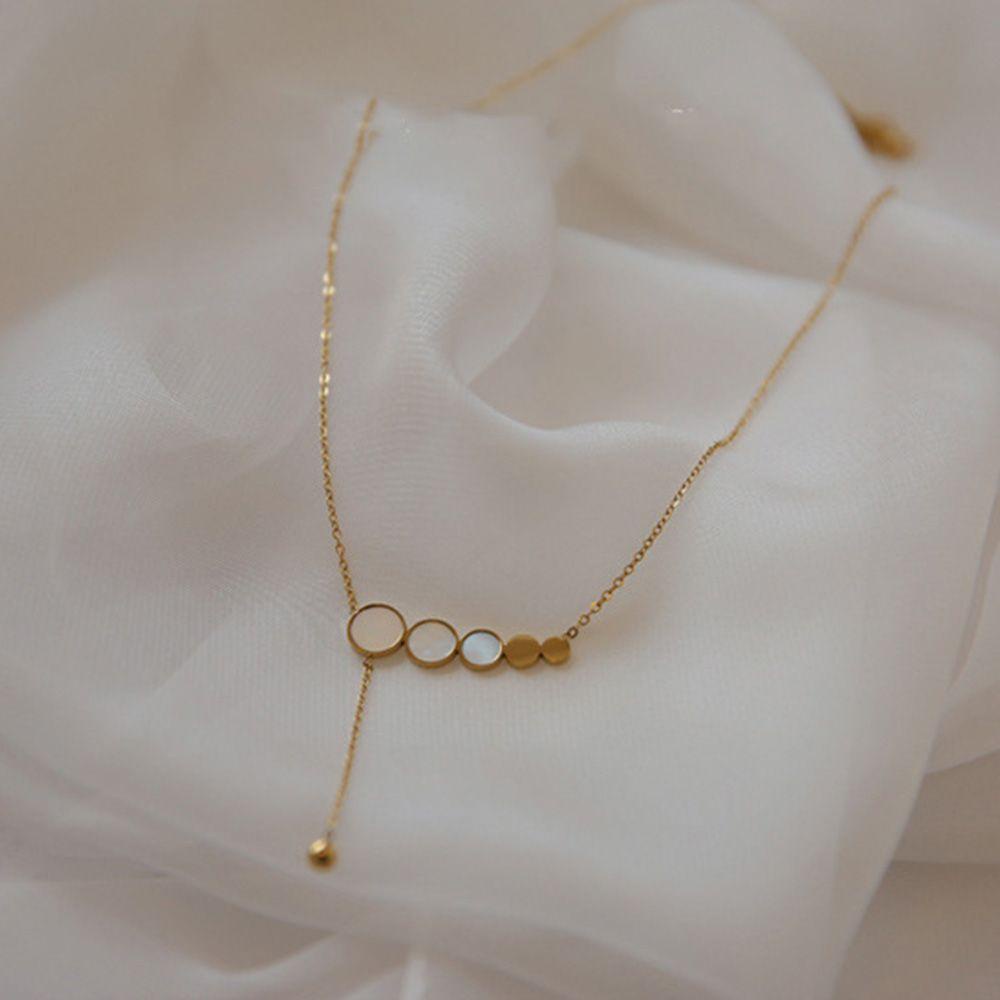 AROMA Vòng cổ Thép Titan Đơn Giản Phong Cách Hàn Quốc Cho Nữ