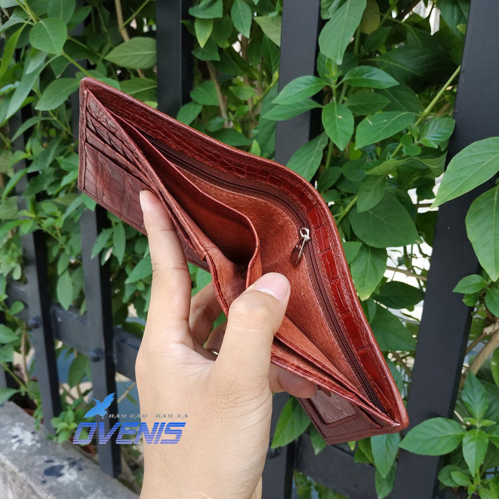 VÍ NAM NGANG NGUYÊN BÀN TAY CÁ SẤU 2 MẶT SANG CHẢNH