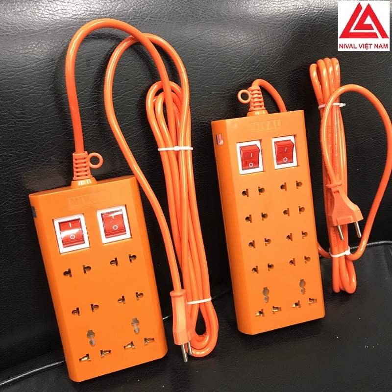Ổ cắm điện có dây Nival lõi sứ 2500w 2công tắc