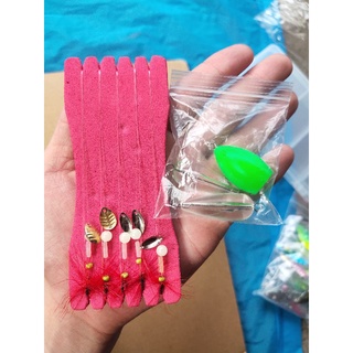 Bộ lưỡi câu cá mương gắn sẵn kèm 3 hạt hỗ trợ ném