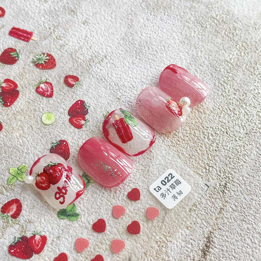 [Hàng mới về] Miếng Dán Trang Trí Móng Tay Thủ Công Phong Cách Trái Cây 5D Độc Đáo