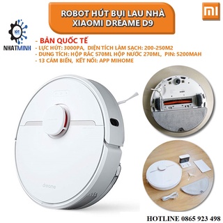BH 12 Tháng|Robot Hút Bụi Xiaomi Dreame D9, Robot Lau Nhà Thông Minh Xiaomi Chính Hãng - Bản Quốc tế