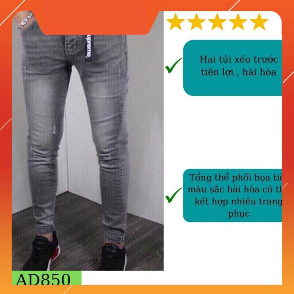 Quần jean nam tenji ad850tj quần bò nam xám trơn wash cao cấp trẻ trung phong cách tenji store 8