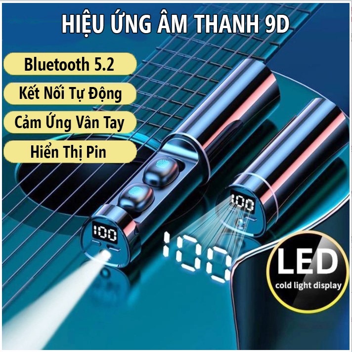 Tai nghe N21 Bluetooth 5.2 - Cảm Ứng Vân Tay; Kết Nối Tự Động; Hỗ trợ iOs & Android
