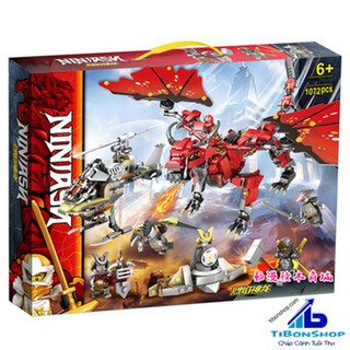 Lotto 76057 Phantom Flame Dragon Khối xây dựng hạt nhỏ lắp ráp Child Boy Ninja Minifigure