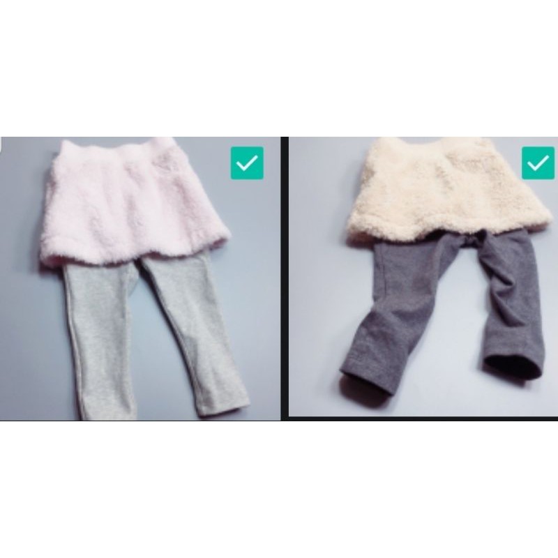 (sz 80-100) Quần legging liền chân váy lông cừu xuất nhật bé gái