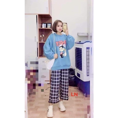 Áo nỉ bo PO+quần kẻ LN11