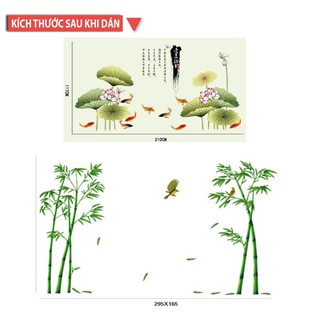 Decal dán tường Trúc sen