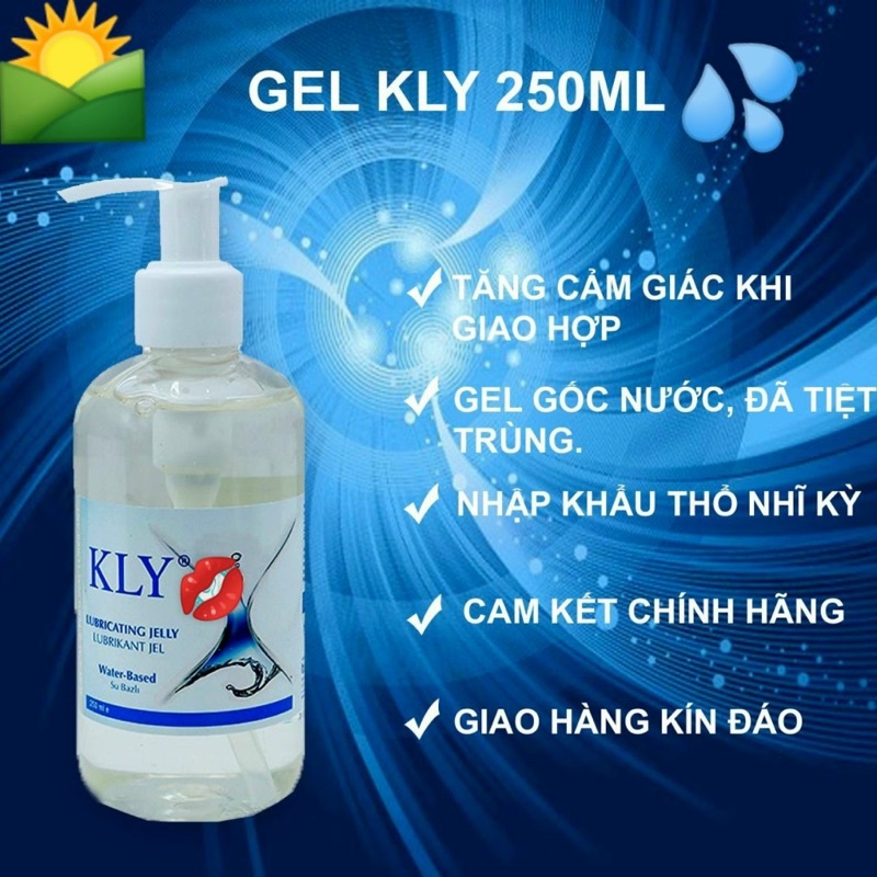 [ CHÍNH HÃNG ] - Gel bôi trơn gốc nước KLY chai 250ml , An toàn, hiệu quả