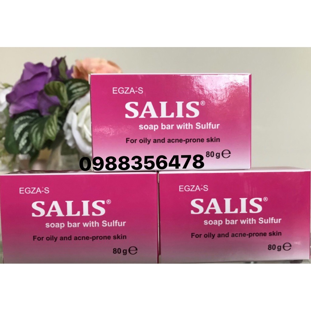 Xà phòng Salis Soap Bar 80g. Dùng cho da bị mụn trứng cá, viêm nang lông, giảm tiết dầu, nấm da và bệnh vẩy nế