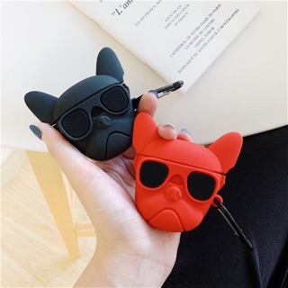 Case Airpod 1/2 chó đỏ đen (lấy tương tác)