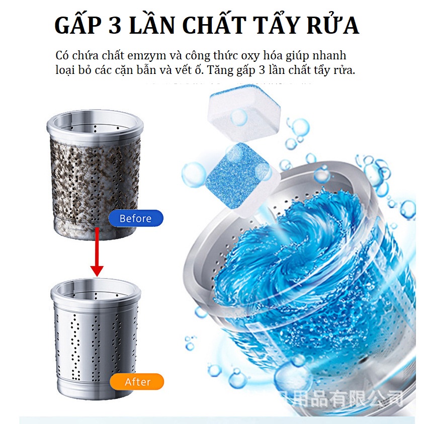 Combo 12 viên sủi làm sạch và khử mùi máy giặt Teddy Bears store