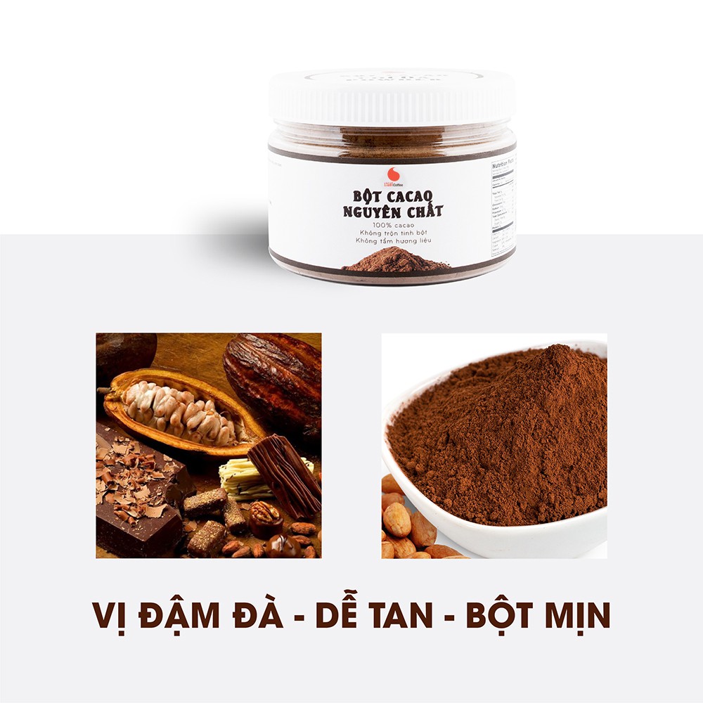 Bột Cacao nguyên chất không đường - Hũ 150g từ nhà sản xuất Light Coffee