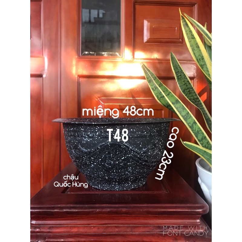 chậu nhựa trồng cây,trồng hoa,trồng rau truyền thống t48 giả đá đen