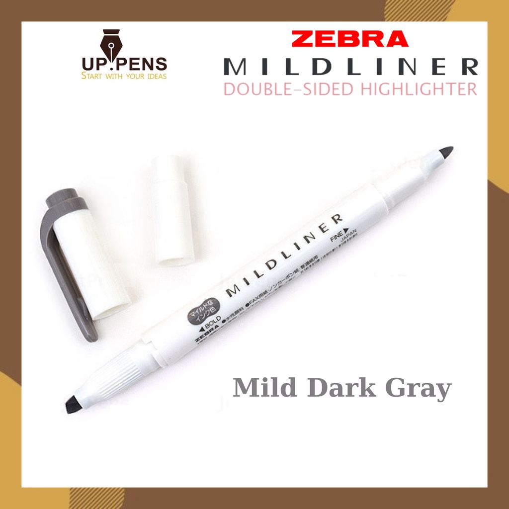 Bút đánh dấu hai đầu Zebra Mildliner Double-Sided Highlighter – Fine/Bold – Màu xám đậm (Mild Dark Gray)