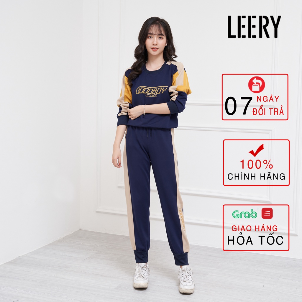 Bộ thể thao nữ LEERY mặc thu đông set bộ nữ sang chảnh đi làm đi chơi chất liệu umi Hàn cao cấp BTT-01