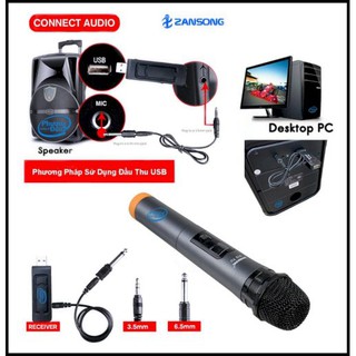 Micro không dây đa năng Q12  v12  có màn hình Led, Jack 6.5, chụp mic, có pin kèm theo