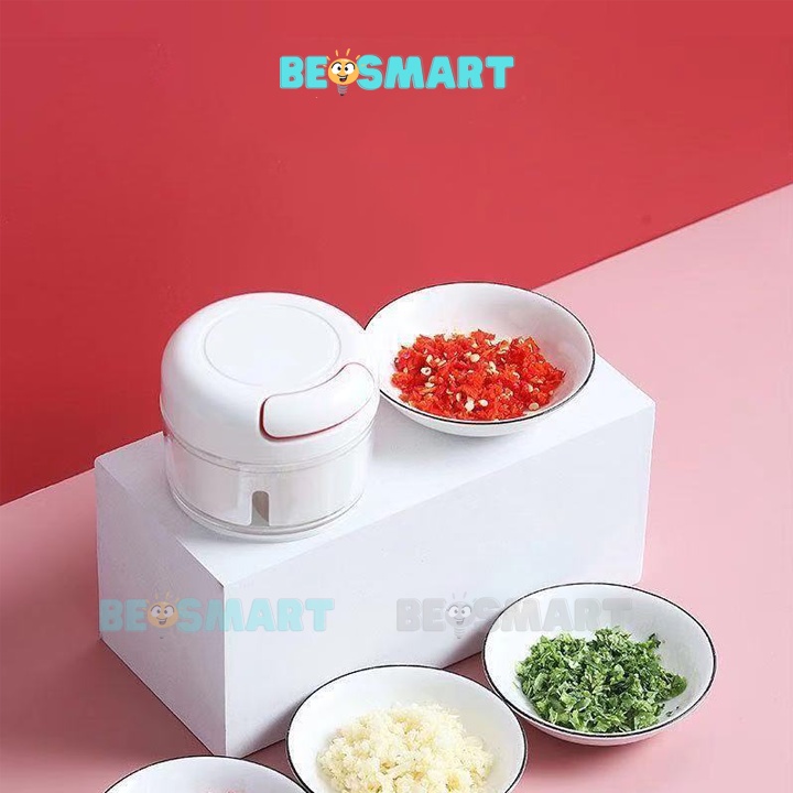 Dụng cụ xay gia vị, xay tỏi ớt cầm tay mini dùng dây kéo tiện lợi nhỏ gọn