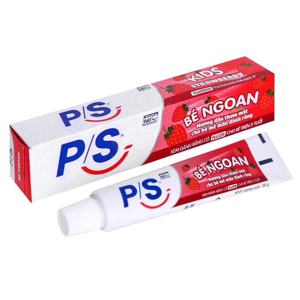 Kem đánh răng cho bé trên 2 tuổi P/S bé ngoan hương dâu 35g