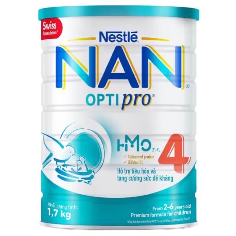 Sữa Nan optipro HMO 4(1,7kg)-date mới( về mẫu 1,6kg thay cho mẫu 1,7kg cũ)