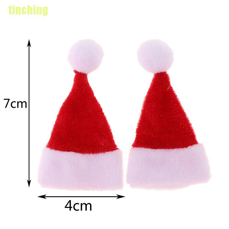 Bộ 2 Mũ Giáng Sinh mini Trang Trí Nhà Búp Bê