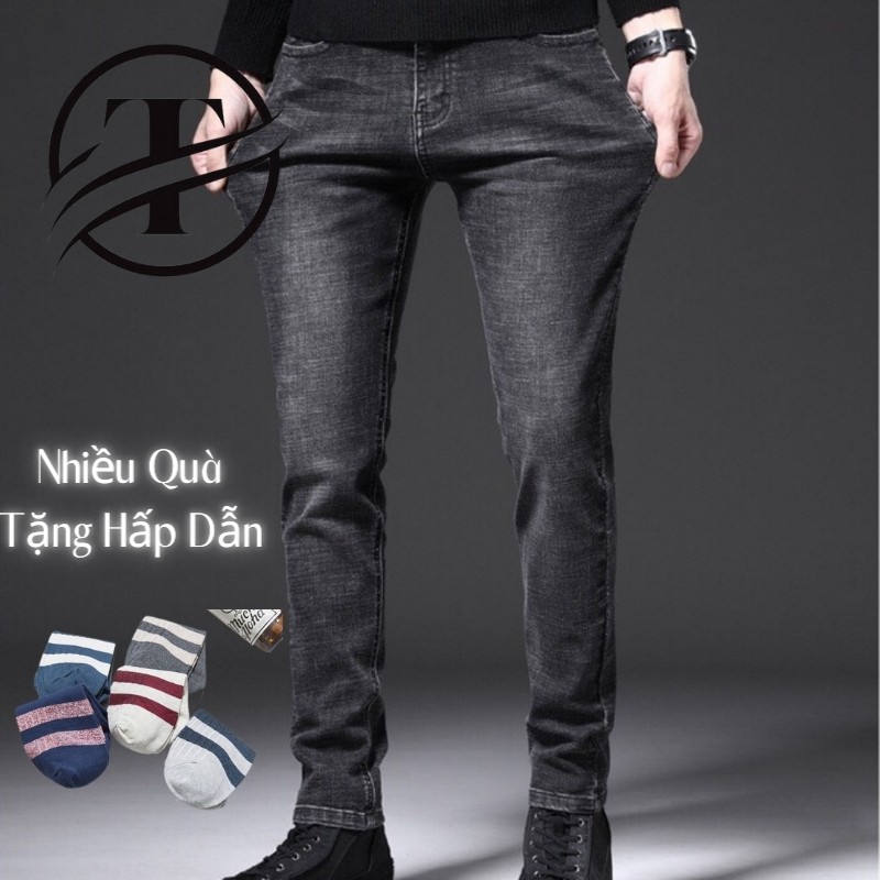 Quần Jeans Nam QJ08 Quần Jeans Vải Bò Cao Cấp Co Dãn 4 Chiều