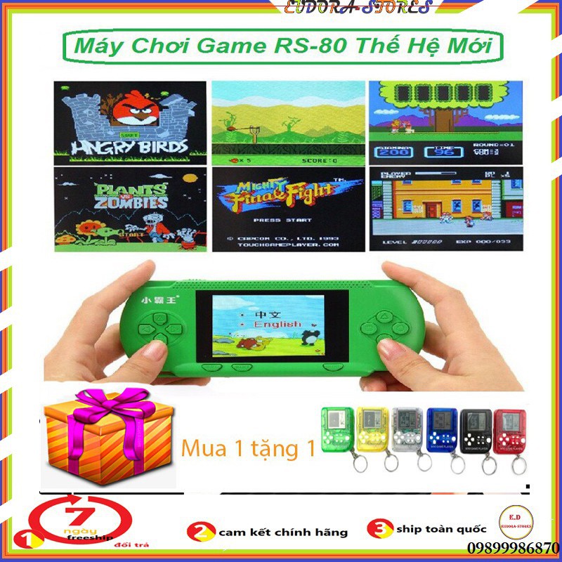 Máy Chơi Game RS-80 280 Trò Chơi Kinh Điển Tặng móc khóa game -Hàng nhập khẩu