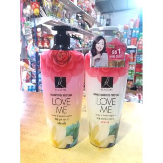 Bộ dầu gội - xả elastine love me chai 600ml.