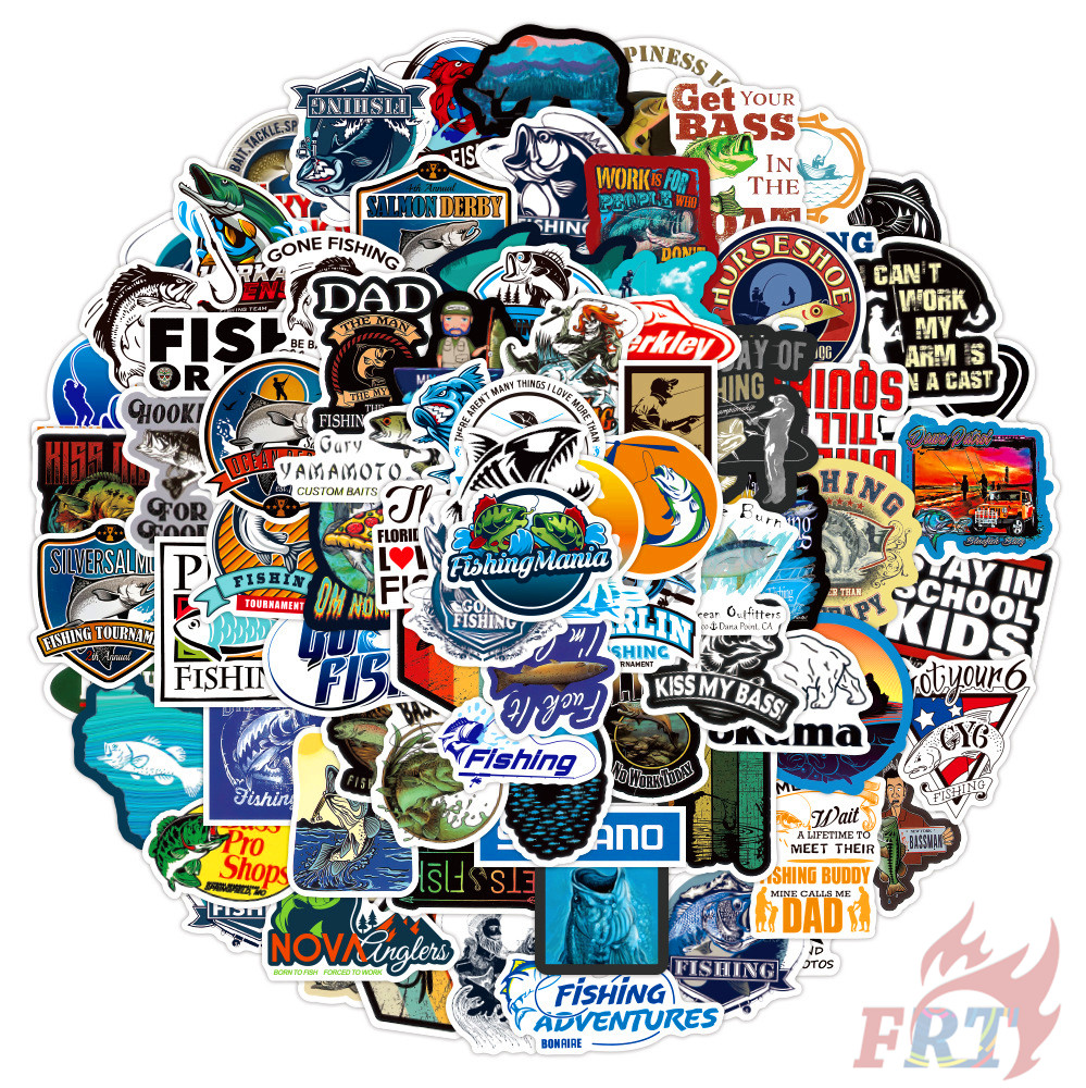 Bộ 100 Cái/Bộ ❉ Miếng Dán Hình Cá Trang Trí Độc Đáo ❉ Miếng Dán Graffiti Chống Thấm Nước Thời Trang DIY