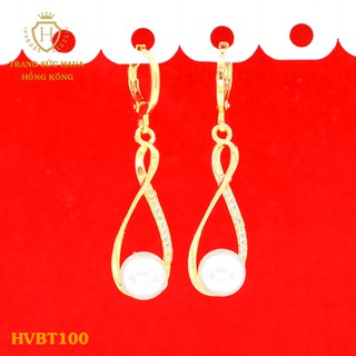 Bông Tai, Khuyên Tai Nữ Dáng Dài Xi Mạ Vàng Non Cao Cấp - Trang Sức Hava Hong Kong - HVBT100