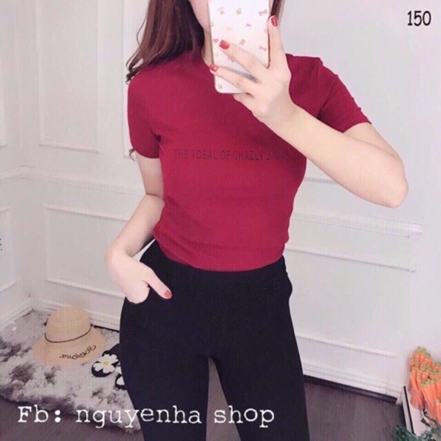 Áo thun gân tay ngắn form thường | BigBuy360 - bigbuy360.vn