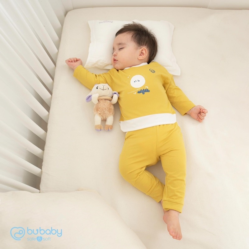 Bộ quần áo dài tay cổ tròn Candie Nite Bu Baby, Bộ quần áo dài tay mặc điều hòa cho bé trai bé gái cao cấp