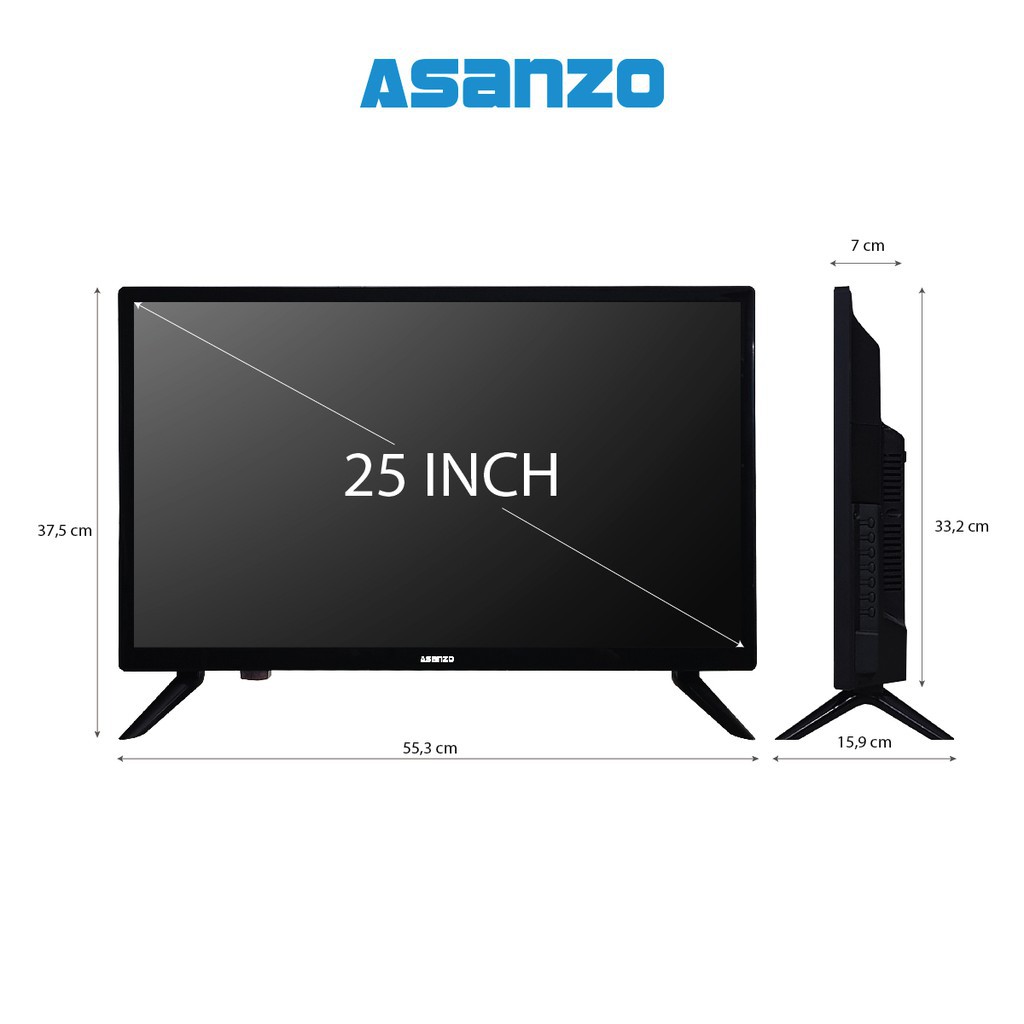 Tivi led Asanzo 25 inch model 25S200T2 màn hình LED tiết kiệm điện