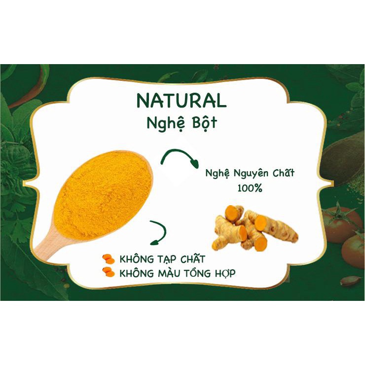 [ COMBO 3 HŨ] NATURAL Nghệ Bột 40gr Dh Foods Nghệ là một gia vị &quot;tạo màu&quot; tự nhiên giúp các món ăn được phủ một lớp vỏ