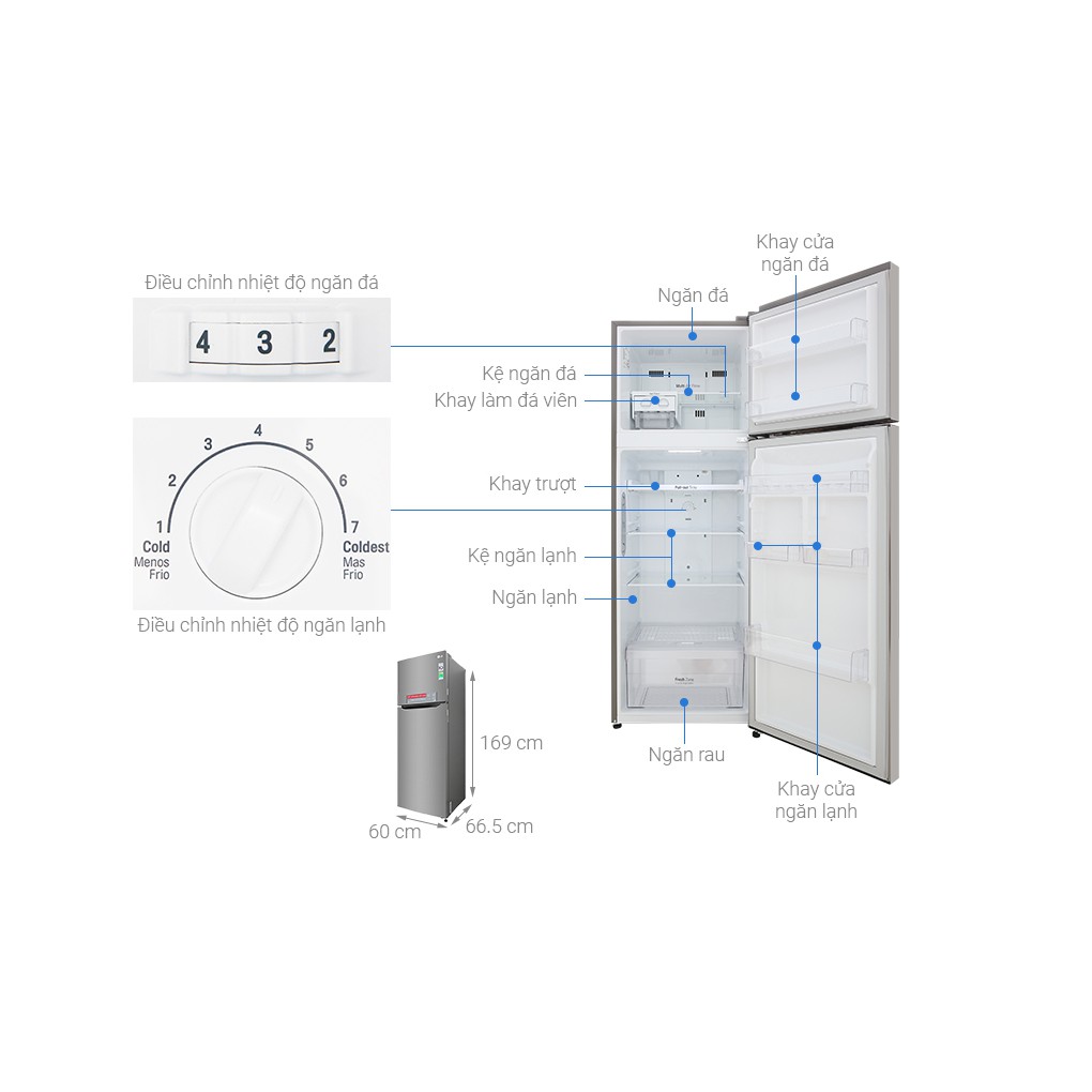Tủ lạnh LG Inverter 315 lít GN-M315PS Mẫu 2019 (SHOP CHỈ BÁN HÀNG TRONG TP HỒ CHÍ MINH)