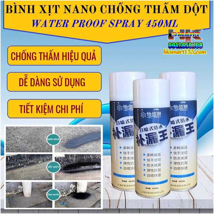 Bình xịt chống thấm đa năng công nghệ Nhật Bản giúp chống thấm tường, trần nhà, mái nhà, chống dột hiệu quả