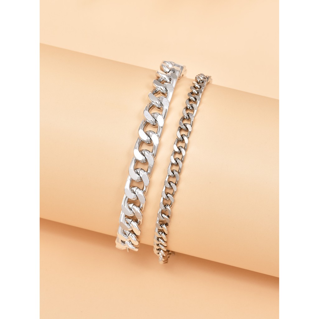 Set 2 Vòng Tay Kim Loại Cá Tính Dành Cho Nam Và Nữ | BigBuy360 - bigbuy360.vn