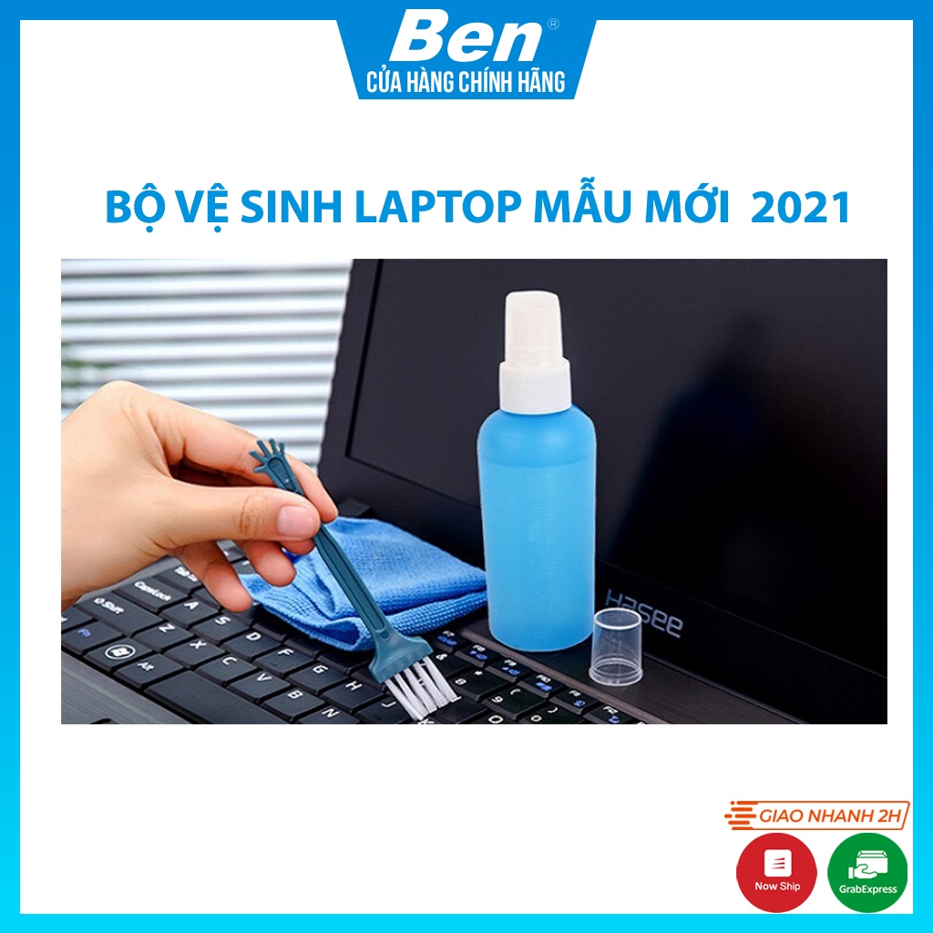 BỘ VỆ SINH LAPTOP 4 MÓN (Cọ, Khăn Lau, Chai Xịt, Thổi Bụi) Laptop / Máy Tính / Màn Hình