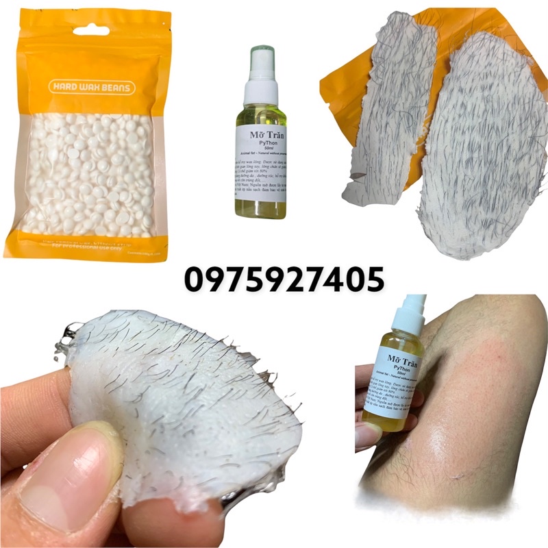 [Sáp siêu bám lông Coconut &amp; Trong suốt] 100G Sáp wax lông cao cấp + Mỡ trăn dưỡng da + tặng kèm que gỗ