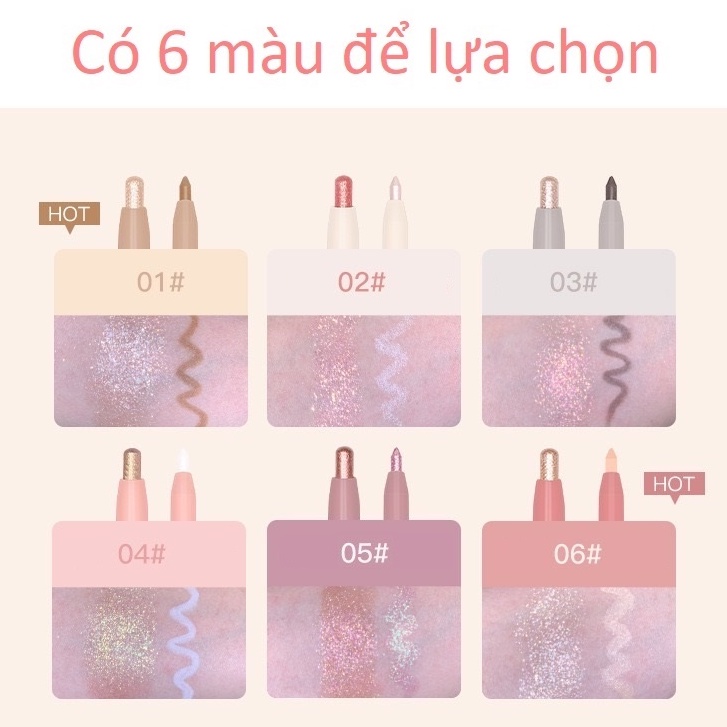 Bút nhũ mắt Novo 2 đầu Star Eyes Clever Lying Silkworm