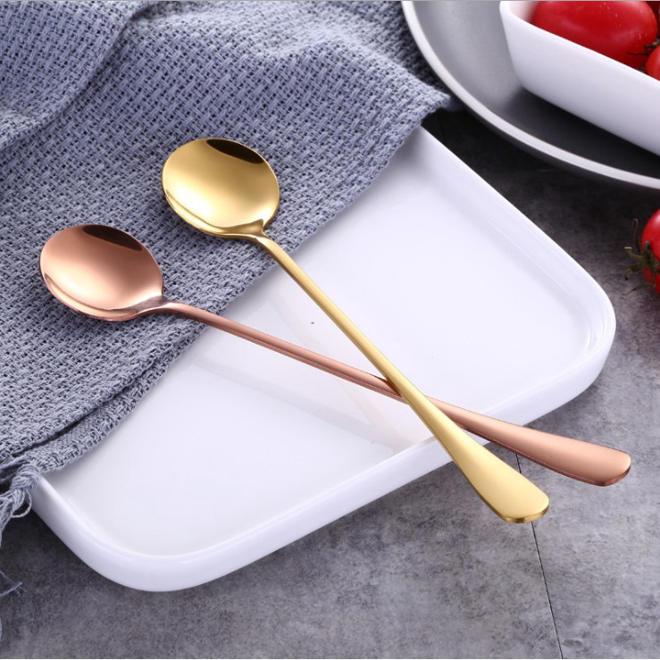 Muỗng cán dài đầu tròn thép không gỉ 1010