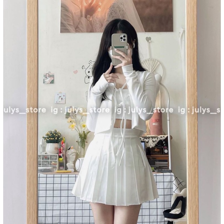 Set áo cadigan croptop kèm bra nữ kiểu dáng hàn quốc nữ tính -0339