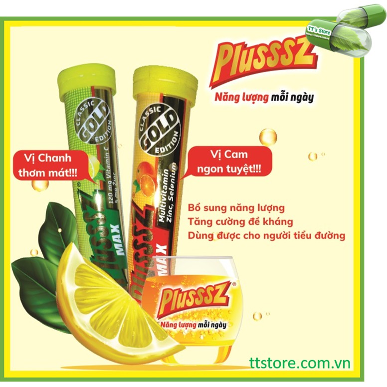 Plusssz Max Multi Gold - Viên sủi vitamin không đường [plussz max, pluzz, plus max, pluss]