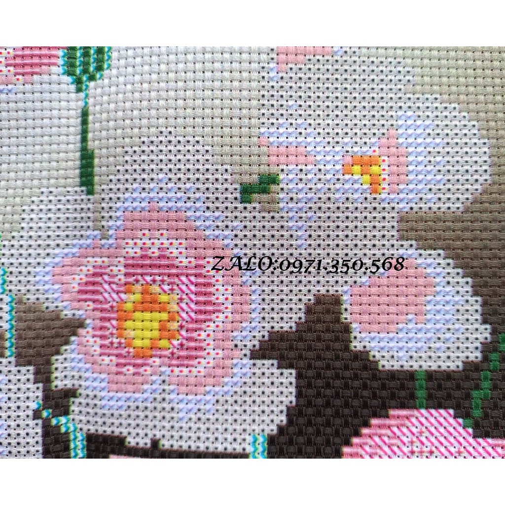 Tranh thêu chữ thập Bình Hoa Khoe Sắc A884-48x60cm